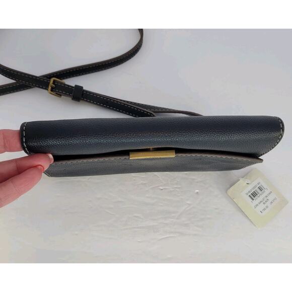 Fossil Women's Jori Wallet On Chain Black Crossbody SHB3155001 Flap Leather Club - Picture 9 of 11